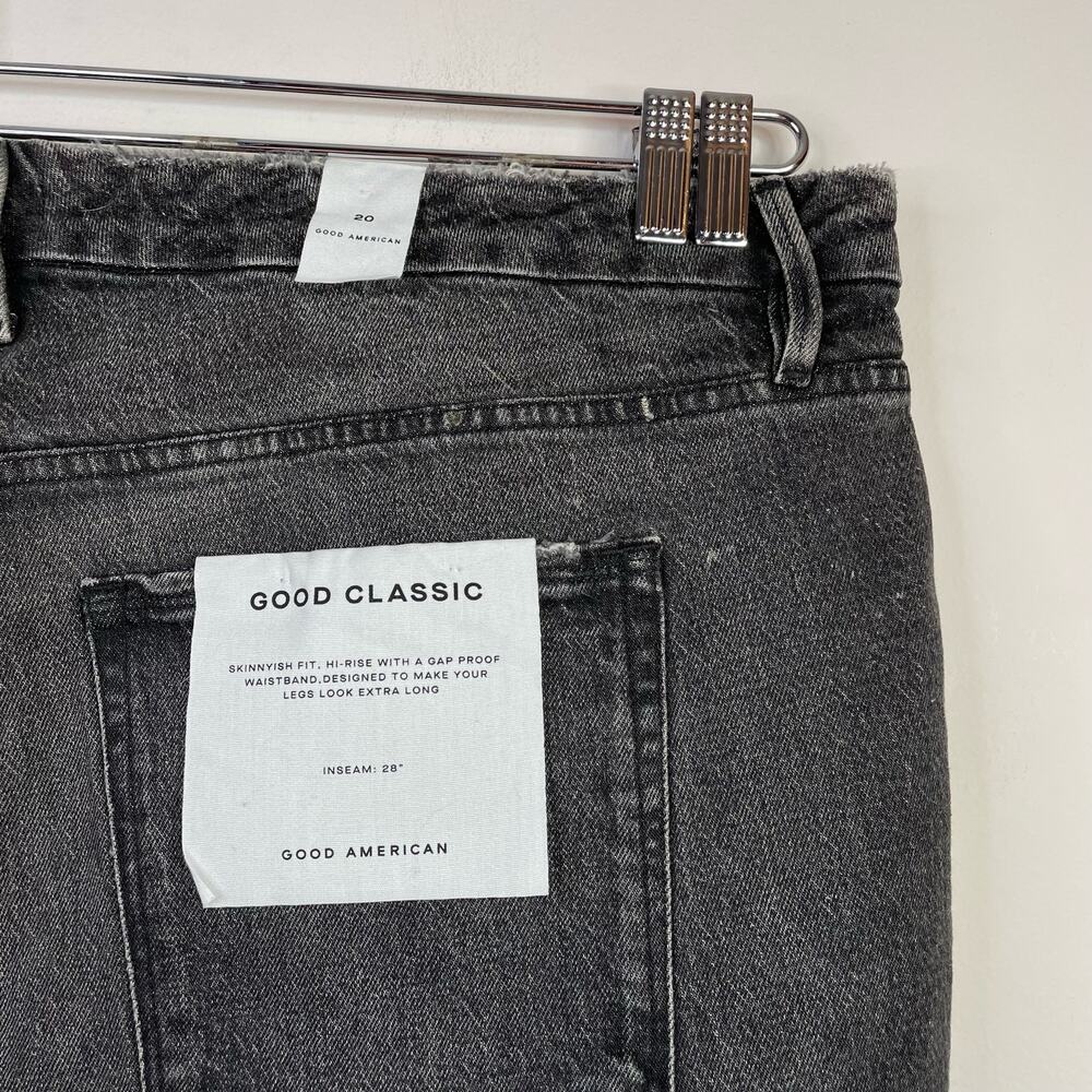 Good American Good Classic Low Waist Fray Black Gray Ankle Jeans womens 20 new - Picture 9 of 16